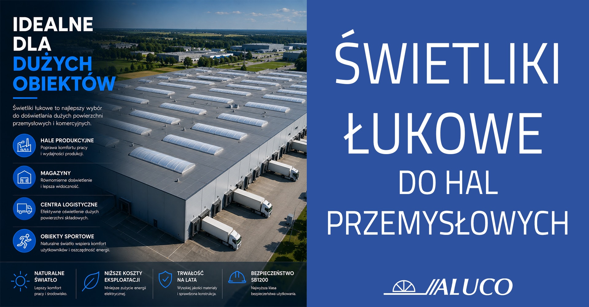 zastosowanie świetlików łukowych