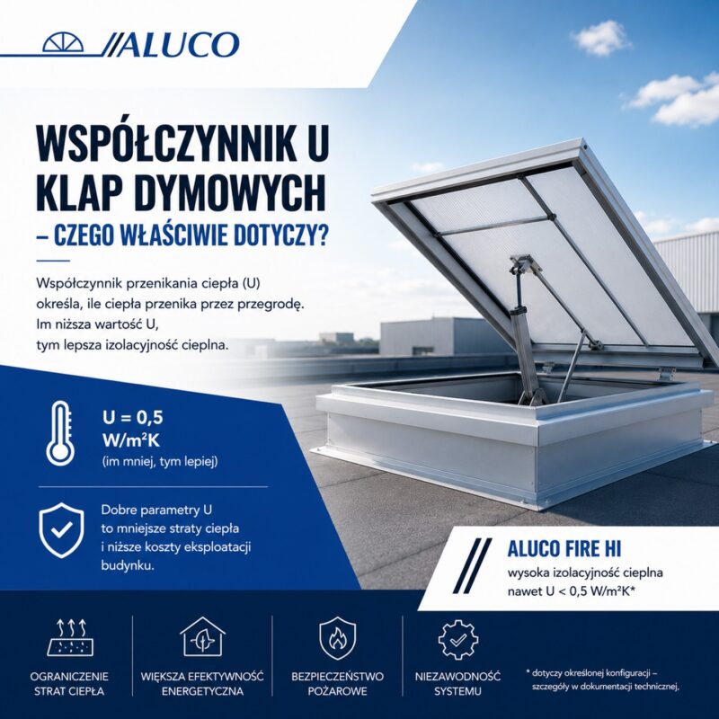 Współczynnik U klap dymowych