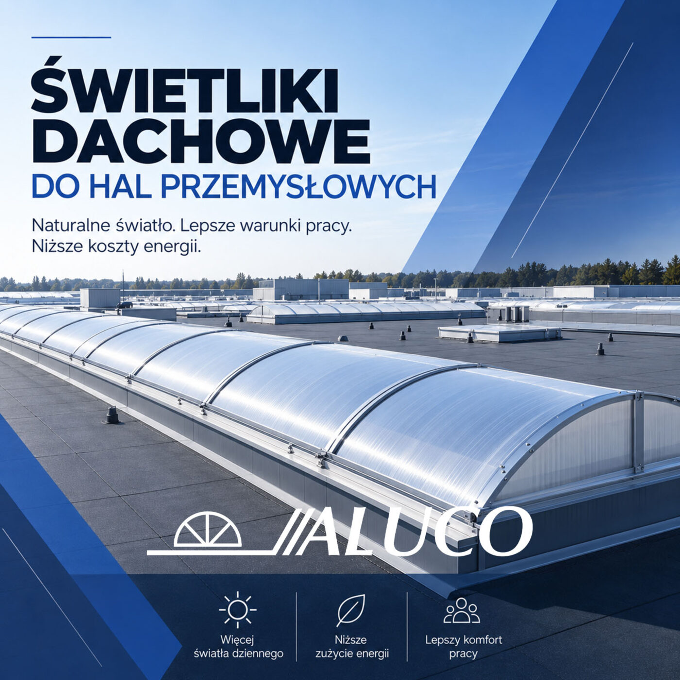 Świetliki dachowe do hal przemysłowych
