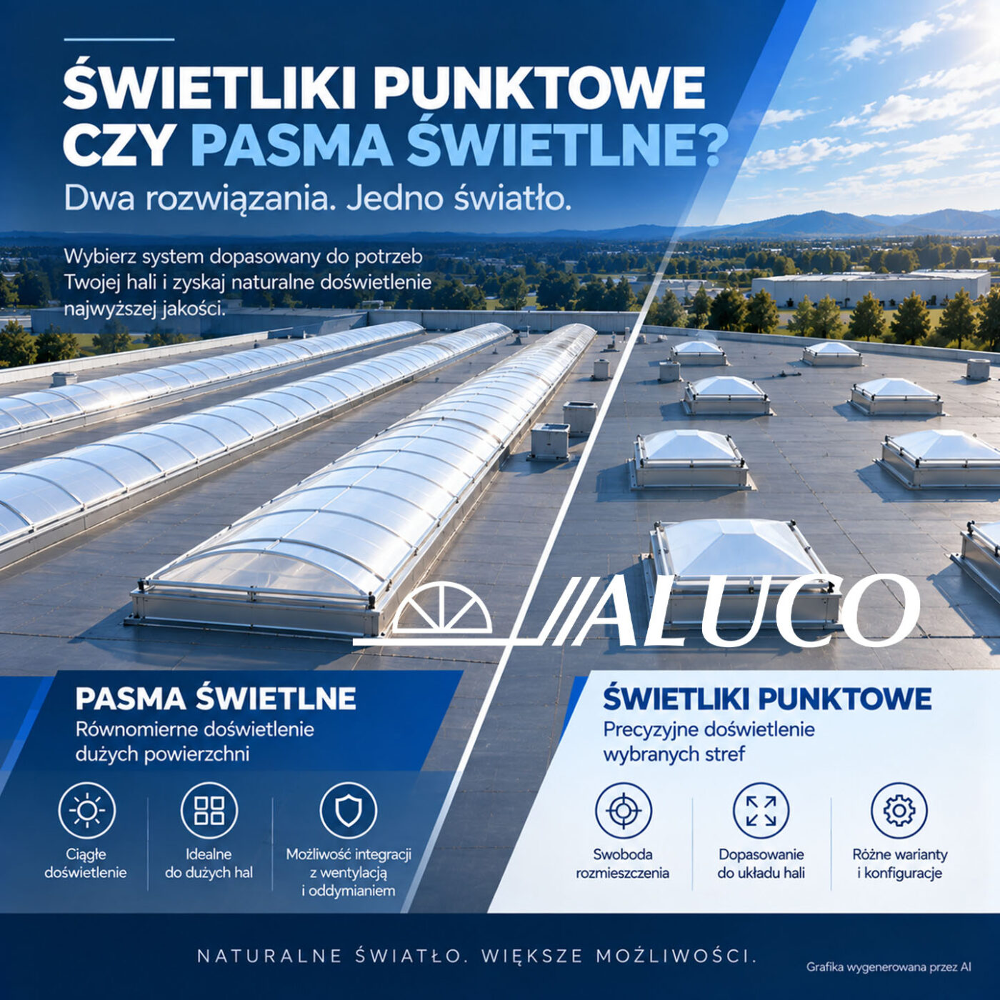 Świetliki punktowe czy pasma świetlne